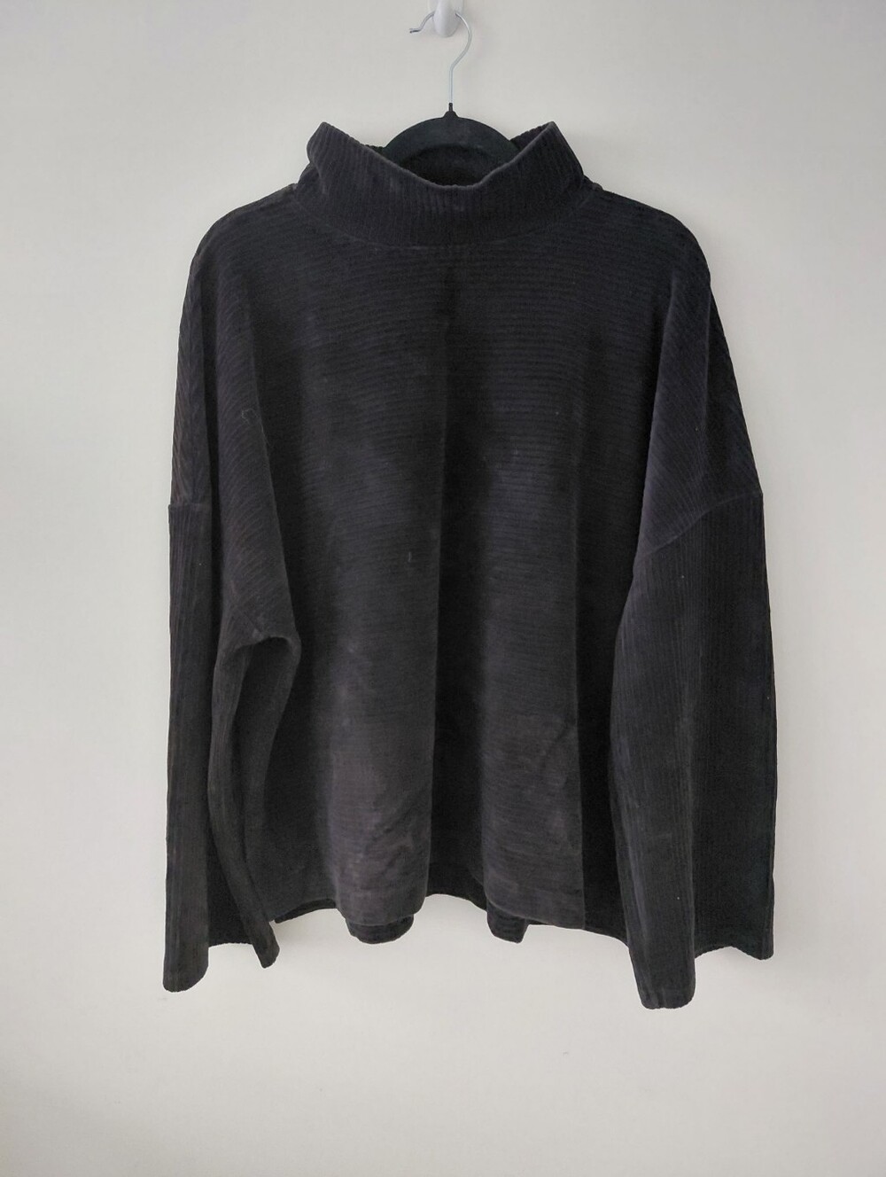 Velour Ribbed Mock Neck Sweater